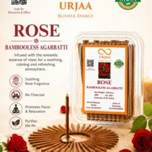 Rose Bambooless Agarbatti 100g | Charcoal-Free Dhoop Sticks